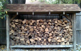 Stacked firewood